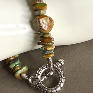 Chrysoprase Gemstone Silver Toggle Bracelet
Worn Once